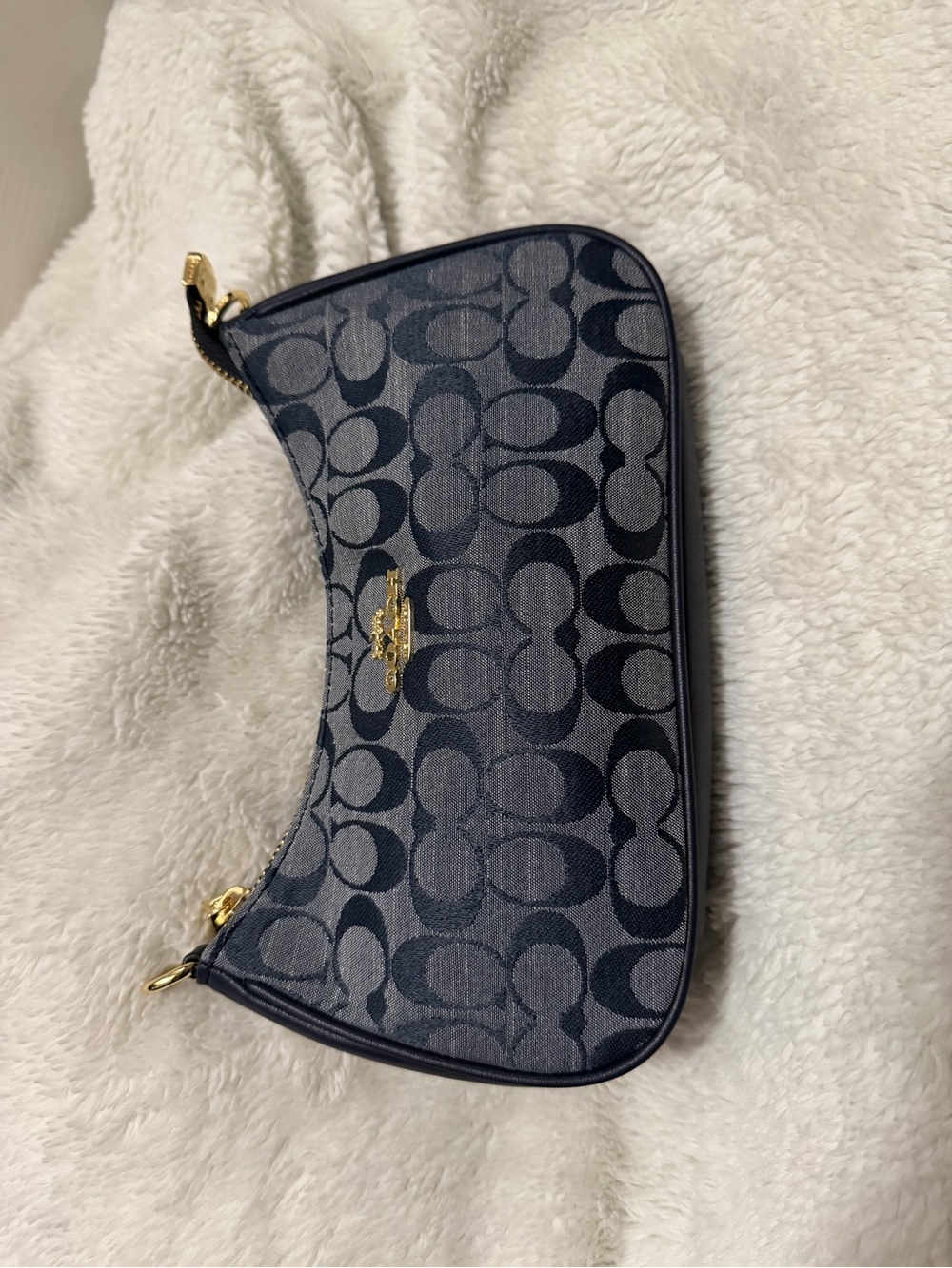 Coach Denim Tone Signature Mini Hobo with Gold Hardware
